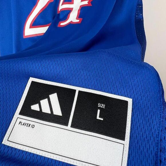 Adidas Kansas Jayhawks #24 Adams Jr Jersey Men’s L Royal Blue NCAA Basketball - Picture 9 of 9